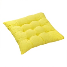 Diotem 11 Colors Solid Cotton Seat Pads Chair Cushion Mat With Cord 40*40CM For Patio Home Car Sofa Office Tatami - Yellow - intl