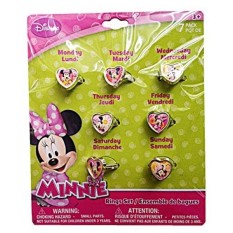 Disney Minnie Mouse 7 Days Heart Shaped Week Rings Set - intl
