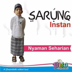 Dita Baby Collection Sarung Instan & Peci - Sarung Anak Laki Laki Sarung Instan Anak Sarung Anak Set Muslim Anak Motif Kotak Bbr Cream