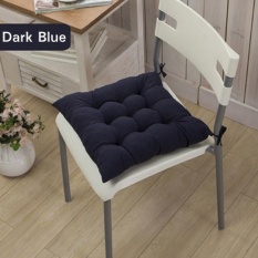 DOTEC 11 Colors Solid Cotton Seat Pads Chair Cushion Mat With Cord 40*40CM For Patio Home Car Sofa Office Tatami - Navy - intl