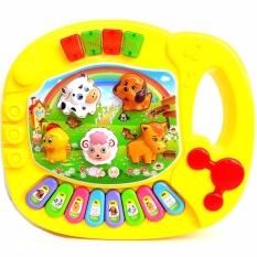 Eigia Animal Music Piano Mainan Balita Anak Belajar Suara Musik Lagu Farm Binatang Tangga Nada Tuts - Yellow