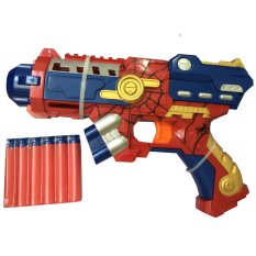 Eigia Mainan Nerf Tembakan Pistol Spiderman Soft Bullet - Merah