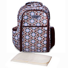 Elle Diaper Bag Tribal Backpack + Diaper Changing Matt - Cokelat