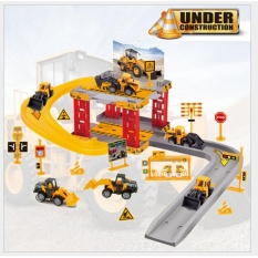 Teknik Tempat Parkir Blok Bangunan Assemblage 3D Model Assemble Orbital Compatible With 3 Pcs Truk + Box-Intl