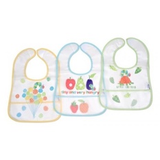 Eric Carle Bayi Caterpillar Yang Sangat Lapar PEVA Air-Tahan Bib, Paket 3-Internasional