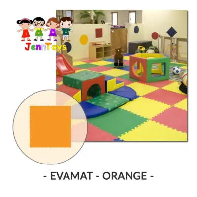 JennToys - Evamat - Orange - Evamat - Polos 30 x 30cm / Matras / Tikar / Karpet / Puzzle Alas Lantai