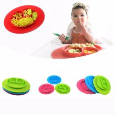 Fancyqube One-Piece Silicone Tempat Mat + Plate Tray Bayi Balita Kids Suction Meja Merah-Intl