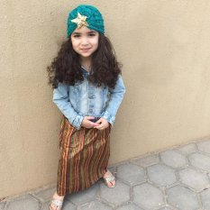 Fashion Bintang Lima Manik-manik Renda India Hat Anak-anak Kepala Cap-Intl