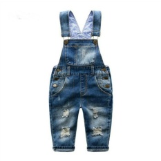 Fashion Anak-anak Jeans Boys Girls Overall Denim Anak Suspender Trousers Casual Celana Anak-anak Keseluruhan 2-7 Tahun-Intl