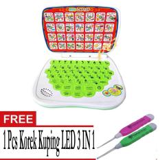 FG Laptop Mini B10/Alat Bantu Belajar 4 Bahasa -Hijau+Gratis Korek Kuping LED 3 IN 1