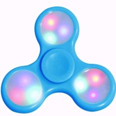 Fidget Spinner LED Hand Toys Mainan Tri-Spinner EDC Ball Focus Games - Biru