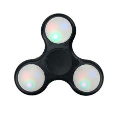 Fidget Spinner LED Light Hand Toys Mainan Jari Tri-Spinner EDC Ball Focus Game Lampu LED - Black