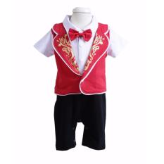 Freeshop Baju Imlek Hokky Boy - Baju Imlek Bayi Bayi Balita Anak Baju Setelan Imlek Bayi Balita Anak Kostum Imlek Bayi Balita Anak Setelan Baju Keren Untuk Perayaan Imlek Bayi Balita Anak - Hokky Boy F1002 - Red