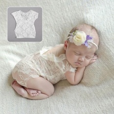 Fullmoon Bayi Bayi Perempuan Ikatan Simpul Renda Baju Pakaian Bodysuit Foto Alat Peraga-Internasional