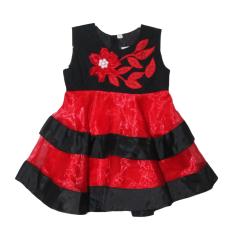 Gaun Pesta Bayi Elegant 6-12 Bulan Hitam Two Mix 2409