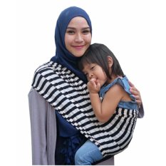 GEOS BianS - Banyak posisi - Gendongan kaos Bayi - Warna Putih and Hitam - Salur - Size L