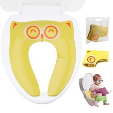 Gimars Upgrade Besar Tidak Tergelincir Bantalan Silikon Perjalanan Lipat Portabel Dapat Digunakan Kembali Toilet Potty Latihan Kursi Meliputi Penggaris dengan Pembawa Tas untuk Bayi, balita dan Anak-anak, Kuning-Internasional
