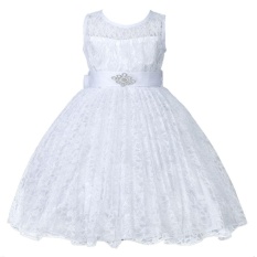 Girls Bow Bud Sutra Gauze Rok Pahit Fleabane Gaun-Intl