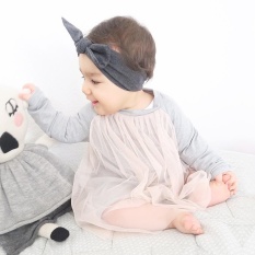 Girls IrregularAutumn Hem Dress Panjang Lengan Benang Longgar Dress-Intl
