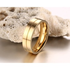 Gosport Trendi Cincin Kawin Cincin untuk Cinta Emas Disepuh CZ Zirkonia Baja Anti Karat Cincin US10-Intl