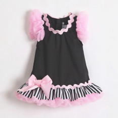H40 Jual Hot Fashion Baru Baju Bayi Perempuan Express Lace Pink Gaun Tanpa Lengan Bayi