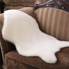 Berbulu Karpet Kulit Domba Chair Cover Seat Pad Plain Bulu Polos Kulit Lembut Berbulu Area Rugs Bedroom Faux Mat Washable Buatan Tekstil -Intl