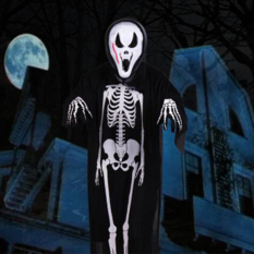 Halloween Kostum Dewasa & Children Suka Partai Pakaian Set Scream Hantu Gaun Kerangka Hantu Pakaian Tengkorak Setan Masker (dewasa)