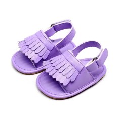 Hanyu Musim Panas Fashion Lovely Rumbai Gaya Bayi Balita Sandal Anak Sepatu Lembut Anti-Slip Sol Karet Pu-Internasional
