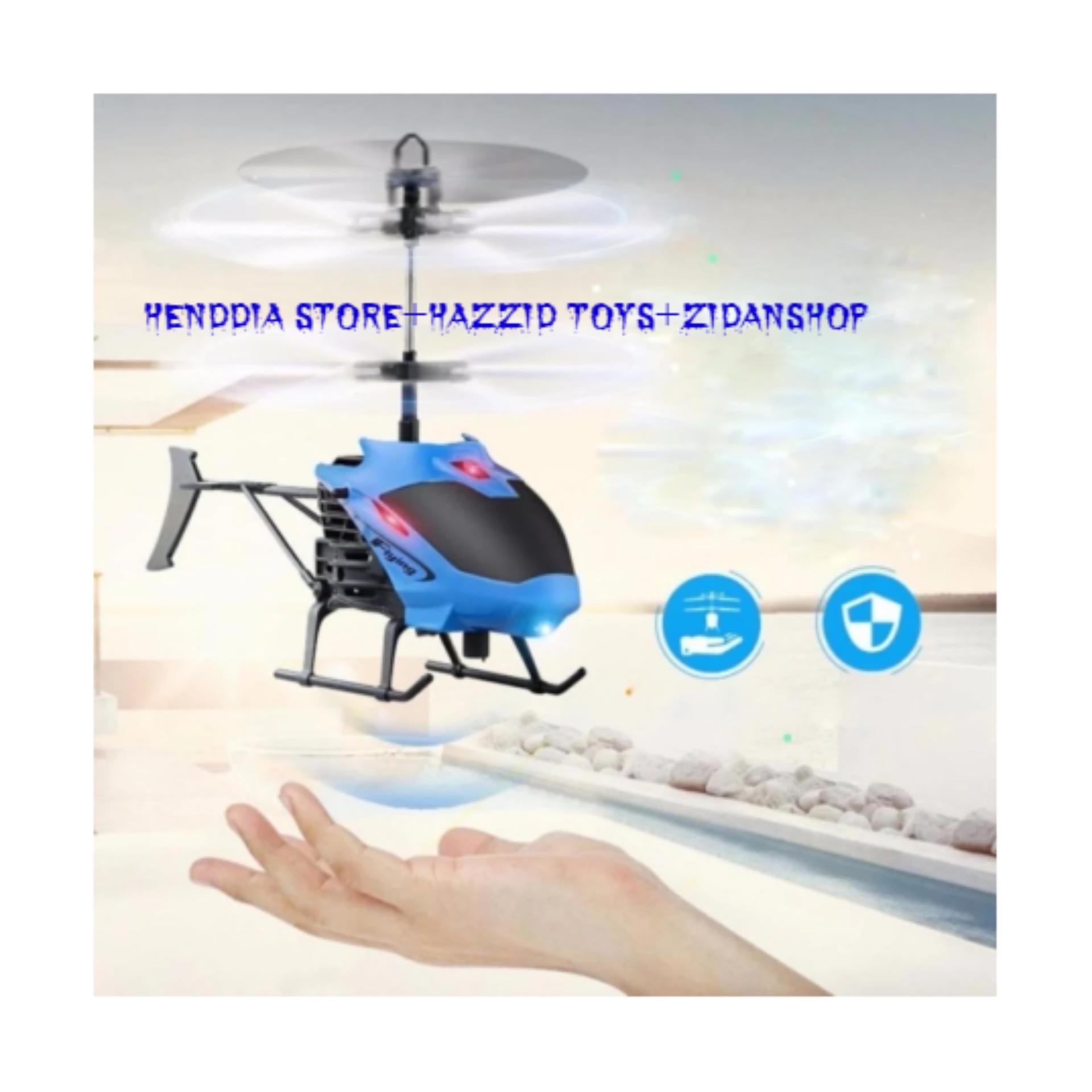 Helikopter Terbang Drone Mainan Anak Sensor Tangan - Biru Helikopter Terbang Drone Mainan Anak Sensor Tangan - Biru