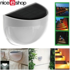 Huiying Tahan Air Terbuka 6 LED Wall Light Pagar Tangga Garden Light Sensor Lamp (Putih)-Intl