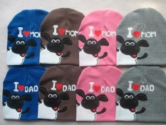(I LOVE MOM) Cute Balita Anak Bayi Boy Girl Bayi Kapas Lembut Beanie Hat Sapi Perah Cap-Intl