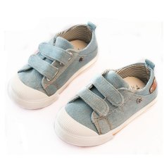 I03 Lampu Biru Baru Fashion Panas Anak Laki-laki Sepatu Anak Lucu Keling Kulit Flat Sepatu Karet Sole Ukuran: 21-25