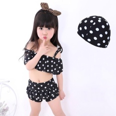 (Diimpor)-DGHT Korea Fashion Indah Gadis Swimwear Arena Dua Piece-Intl
