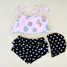 (Diimpor)-GDFT Korea Fashion Indah Gadis Swimwear Arena Dua Piece-Intl