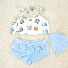 (Diimpor)-GSTG Korea Fashion Indah Gadis Swimwear Arena Dua Piece-Intl