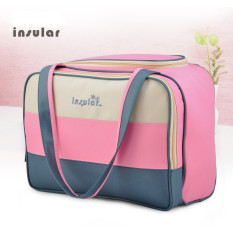INSULAR Hot Brand Tas Popok Bayi Tas untuk Ibu BEBE Bolsa Maternidade Multifungsi Striped Popok Ibu Maternity Tas untuk Popok Pink