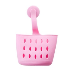 InterDesign GIA Kitchen Sink Suction Holder untuk Spons, Scrubber, Sabun-Stain Pink-Intl