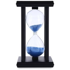 Jam Pasir Alat Pengatur Waktu 30 Menit Pengatur Waktu Pasir Kayu For Kantor Dapur Sekolah Penggunaan Dekoratif (Hitam Biru)