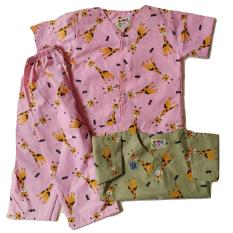 Jelova Angela 1pc Setelan Baju Tidur Piyama Baby Bayi Lengan Pendek CPR JERAPAH SNI Standart Recommended to 6-14 Months - Girls Random Colours