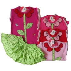 Jelova Angela Setelan Baju Baby Bayi Caterpilar Flowers Print Asli 3-12 Months SNI STANDART - RANDOM COLOURS