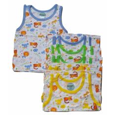 Jelova Baby Angela 6pcs Baju Kutung Baby Bayi Ridges Print Animal 1-2 Years - Mixcolour
