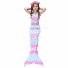 Jingle 2017 KIDS Gadis Memikat Mermaid Tail Bikini Swimwear Swimming Costume Ukuran: 120-Internasional