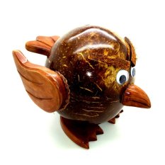 Jogja Craft Celengan Batok Tempurung Kelapa Bentuk Angry Bird - Coklat