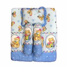 BAYIE - Kasur Bayi Lipat 4 in 1 (1 kasur, 1 bantal, 2 guling) warna BIRU /Tempat tidur bayi/matras bayi