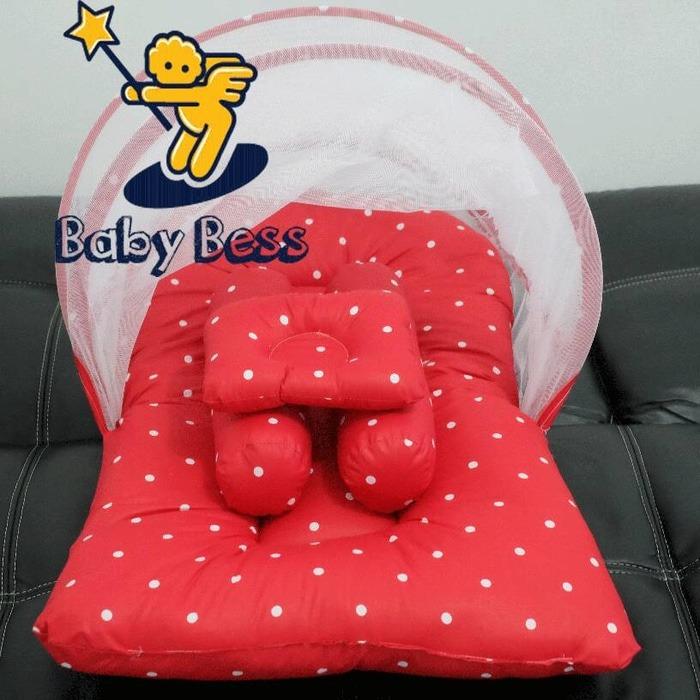 kasur bayi lipat kelambu bess / bantal set / bedding set