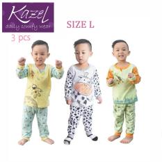 Kazel Piyama Boy Set - Baju Tidur Anak Setelan Isi 3 pcs ( L )