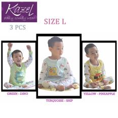 Kazel Piyama Boy Ship Edition - Baju Tidur Setelan Anak Isi 3 Pcs (L)