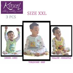 Kazel Piyama Boy Ship Edition - Baju Tidur Setelan Anak Isi 3 Pcs (XXL)