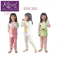 Kazel Piyama Girl Set - Baju Tidur Anak Setelan Isi 3 pcs ( XXL )