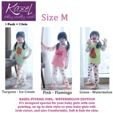 Kazel Piyama Girl Watermelon Edition - Baju Tidur Setelan Anak Isi 3 Pcs (M)